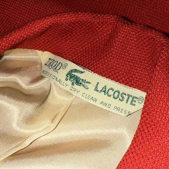Vintage IZOD Lacoste Red Blazer Suit Jacket Gold Gator Buttons Size? See Des - Picture 5 of 8
